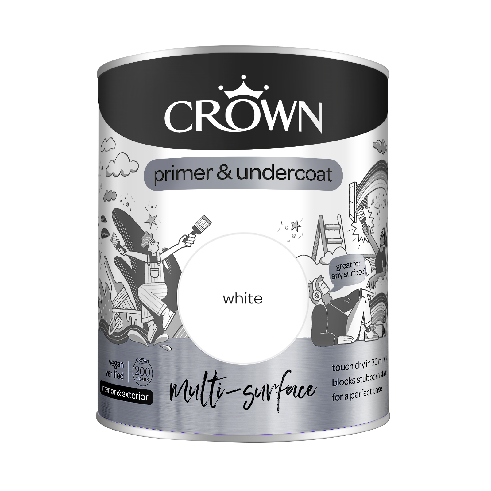 White Multi Surface Primer Undercoat Crown Paints