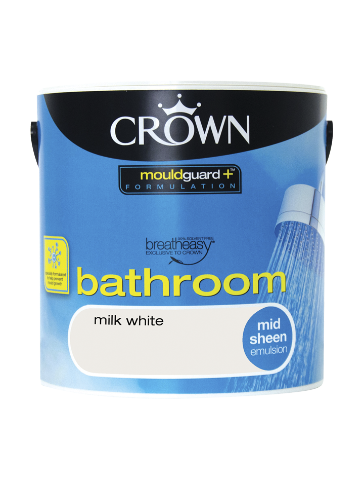 Milk White Mid Sheen Bathroom Crown Paints