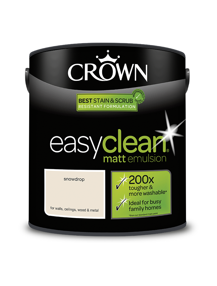 Snowdrop Multi Surface Matt Easy Clean Crown Paints