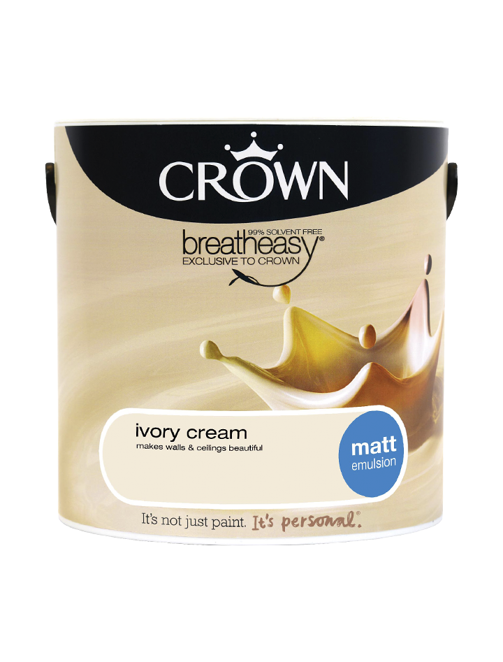 Ivory Cream Matt Standard Emulsion Crown Paints