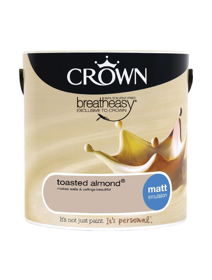 Toasted Almond Matt Standard Emulsion Crown Paints - Paint Color Roasted Almond