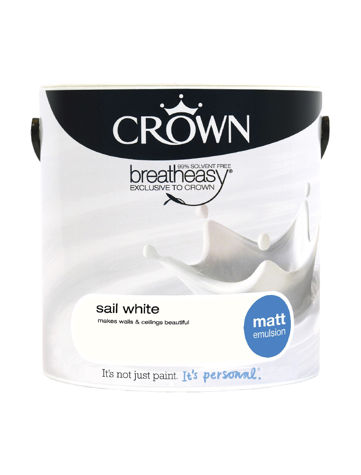 Sail White Matt Standard Emulsion Crown Paints